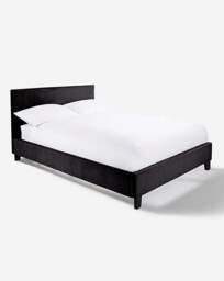 Hayden Velvet Bed with Mattress Black - Size: SINGLE - thumbnail 4