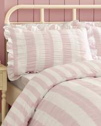 Catherine Lansfield Seersucker Duvet Set Pink - Catherine Lansfield - Size: KING - thumbnail 5
