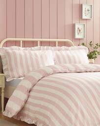 Catherine Lansfield Seersucker Duvet Set Pink - Catherine Lansfield - Size: KING - thumbnail 2