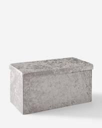 Crushed Velvet Storage Ottoman Grey - JD Williams - thumbnail 4