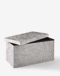 Crushed Velvet Storage Ottoman Grey - JD Williams - thumbnail 3