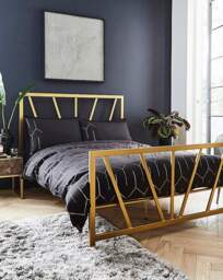 Joanna Hope Grace Metal Bed Frame Gold - Joanna Hope - Size: KINGSIZE - thumbnail 1