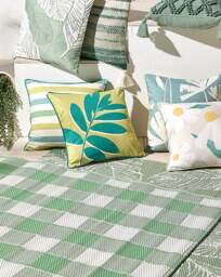 Gingham Outdoor Rug Green - Dreams & Drapes - Size: 120X170 - thumbnail 4