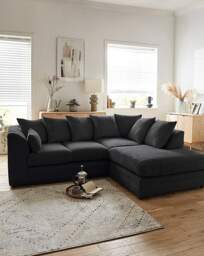 Ferguson Right Hand Chaise Sofa Black - thumbnail 2