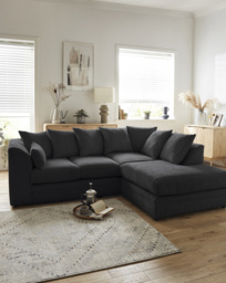Ferguson Right Hand Chaise Sofa Black