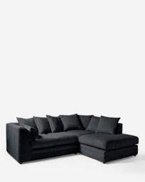 Ferguson Right Hand Chaise Sofa Black - thumbnail 3
