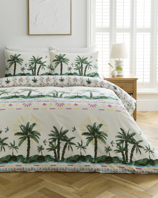 Ariana Palm Cotton Blend Duvet Cover Set Multi - JD Williams - Size: SINGLE - image 1
