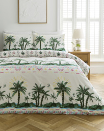 Ariana Palm Cotton Blend Duvet Cover Set Multi - JD Williams - Size: SINGLE