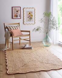 Jute Escallop Rug Peach - Origins - Size: 120X170 - thumbnail 1
