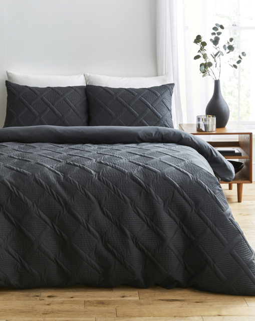 Pinsonic Duvet Cover Set Dark Grey - JD Williams - Size: SINGLE - image 1