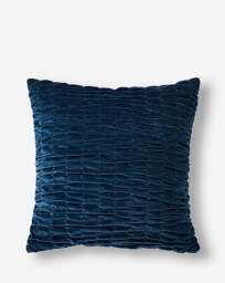 Velvet Seersucker Cushion Navy - JD Williams - Size: 45X45 - thumbnail 2
