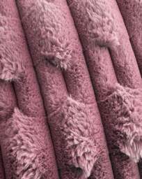 Bianca Carved Faux Fur Cushion Pink - Bianca - Size: 50X50 - thumbnail 3