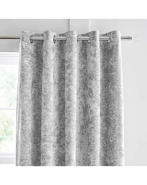 Catherine Lansfield Velvet Curtains Silver - Catherine Lansfield - Size: 168 x 137cm - image 1
