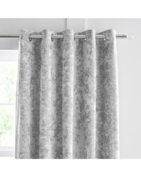 Catherine Lansfield Velvet Curtains Silver - Catherine Lansfield - Size: 168 x 137cm