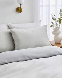 Soft Plain Velvet Duvet Cover Set Silver - JD Williams - Size: SINGLE - thumbnail 3