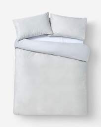 Soft Plain Velvet Duvet Cover Set Silver - JD Williams - Size: SINGLE - thumbnail 2