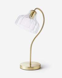 Sienna Scalloped Glass Table Lamp Brass - JD Williams - thumbnail 3