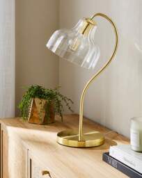 Sienna Scalloped Glass Table Lamp Brass - JD Williams - thumbnail 2
