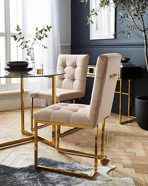 Joanna Hope Fallon Pair of Dining Chairs Champagne/Gold - Joanna Hope - image 1