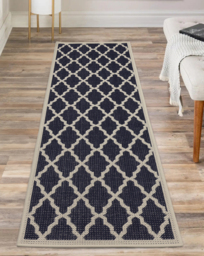 Trellis Gel Flatweave Runner Navy - Homemaker - Size: 60X230