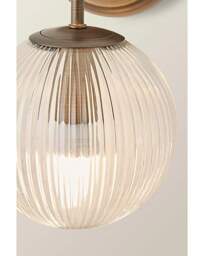 Kempton Ribbed Globe Wall Light Brass - ValueLights - thumbnail 3
