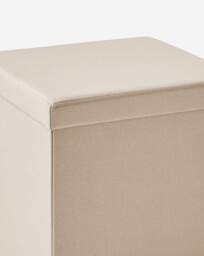 Fabric Foldable Storage Ottoman Cube Natural - JD Williams - thumbnail 2