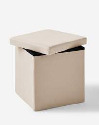 Fabric Foldable Storage Ottoman Cube Natural - JD Williams - thumbnail 5