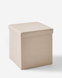 Fabric Foldable Storage Ottoman Cube Natural - JD Williams - thumbnail 4