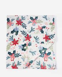 Noelle Christmas Floral Fleece Throw Multi - JD Williams - thumbnail 4