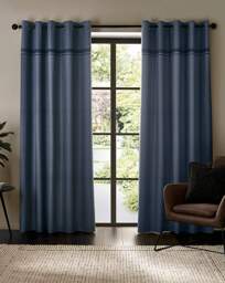 Catherine Lansfield Melville Curtains Navy - Catherine Lansfield - Size: 168 x 183cm - thumbnail 1