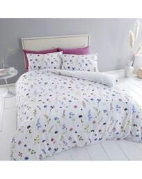 Countryside Floral Duvet Cover Set Blue/Pink - Catherine Lansfield - Size: DOUBLE - thumbnail 3