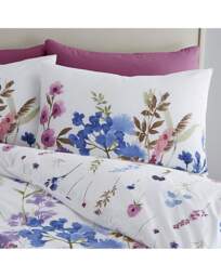 Countryside Floral Duvet Cover Set Blue/Pink - Catherine Lansfield - Size: DOUBLE - thumbnail 4