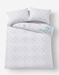 Paisley Print Crinkle Duvet Set White/Blue - JD Williams - Size: SINGLE - thumbnail 3