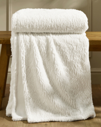 Cath L Textured Wave Fur Throw Cream - Catherine Lansfield - Size: 150X200 - thumbnail 1