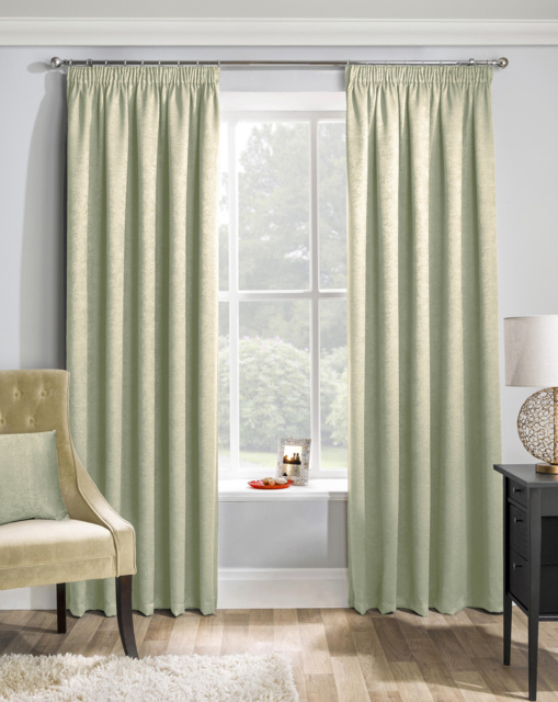 Matrix Pencil Pleat Thermal Curtain Green - Enhanced Living - Size: 117 x 183cm - image 1