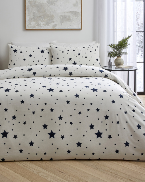 Winter Brushed Stars Navy - JD Williams - Size: DOUBLE
