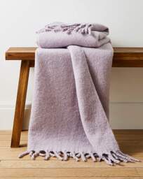Faux Mohair Fringed Throw - Lilac Lilac - JD Williams - Size: 120X150 - thumbnail 1