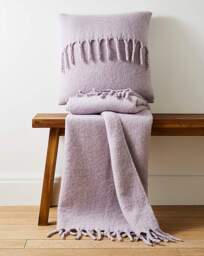Faux Mohair Fringed Throw - Lilac Lilac - JD Williams - Size: 120X150 - thumbnail 3