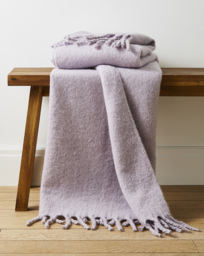 Faux Mohair Fringed Throw - Lilac Lilac - JD Williams - Size: 120X150 - thumbnail 1