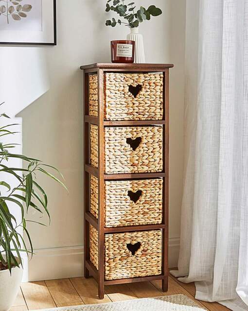 Hyacinth Hearts 4 Drawer Tall Unit Natural - JD Williams - image 1