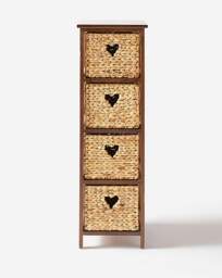 Hyacinth Hearts 4 Drawer Tall Unit Natural - JD Williams - thumbnail 3