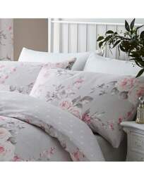Canterbury Grey Duvet Cover Set Grey - Catherine Lansfield - Size: SINGLE - thumbnail 4