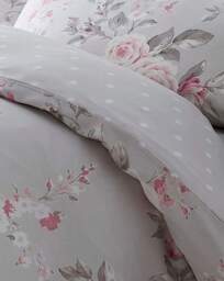 Canterbury Grey Duvet Cover Set Grey - Catherine Lansfield - Size: SINGLE - thumbnail 5