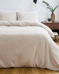 Cotton Crinkle Muslin Duvet Set- Natural Natural - Gray & Osbourn - Size: SINGLE - thumbnail 2
