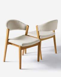 Elva Pair of Dining Chairs Oak/Natural - JD Williams - thumbnail 2