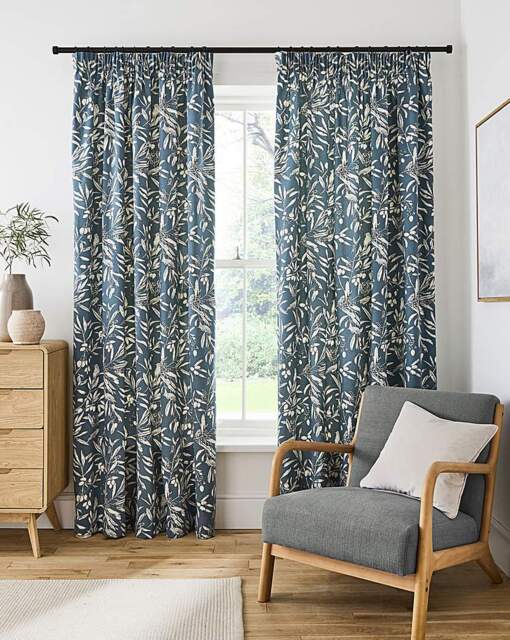 Sundour Aviary Tape Top Curtains Bluebell - Sundour - Size: 117 x 137cm - image 1
