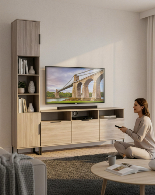 Hayden Left Hand Media Unit Grey OAK - Welcome - image 1