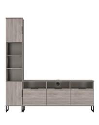 Hayden Left Hand Media Unit Grey OAK - Welcome - thumbnail 3