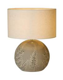 Ceramic Leaf Emboss Table Lamp Grey - Searchlight - thumbnail 2