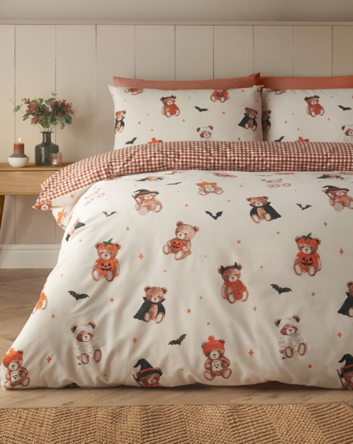 CL Scare Bears Duvet Cover Set Cream - Catherine Lansfield - Size: SINGLE - image 1